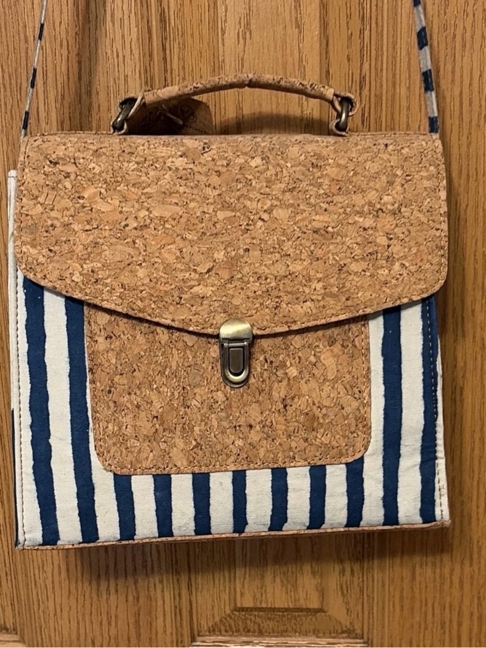 Kirgiti Cork Top Handle Satchel of Vegan Leather upcycled